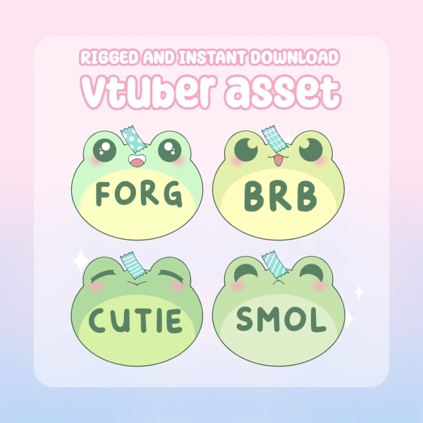 VTuber Asset - Rigged Froggy Sticky Notes, moc3 File, Customizable Asset for Vtubers by Peachy (@peachyyypie)