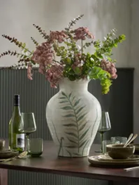 Oversized Glazed Fern Vase