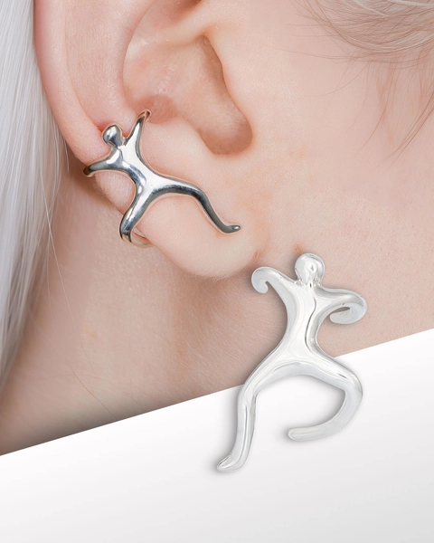 Climbing Man Ear Cuff – 925 Sterling Silver