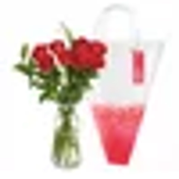 Valentine's Day Assorted Dozen Roses with Vase