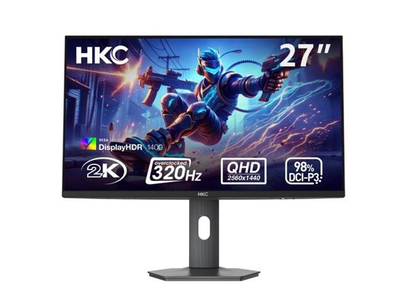 HKC G27M5 27 Inch QD-Mini LED Gaming Computer Monitor 1440p 320Hz IPS HDR1400 1152-Zone Backlight 1ms DCI-P3 98% Height Adjustable DisplayPort 1.4