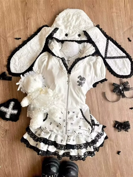 Summer Sweet Preppy Style 2 Piece Sets Women Y2k Kawaii Lolita Design Tops + High Waist Chic Skirt Female Princess Retro Outfits - AliExpress 200000345