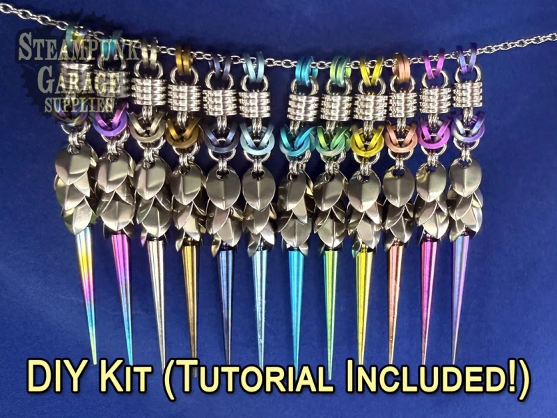 X2 Kits - Dancing Scales - Stainless Steel and Titanium - Twirling Swirling Spike Fidget Pendant! - Etsy Canada