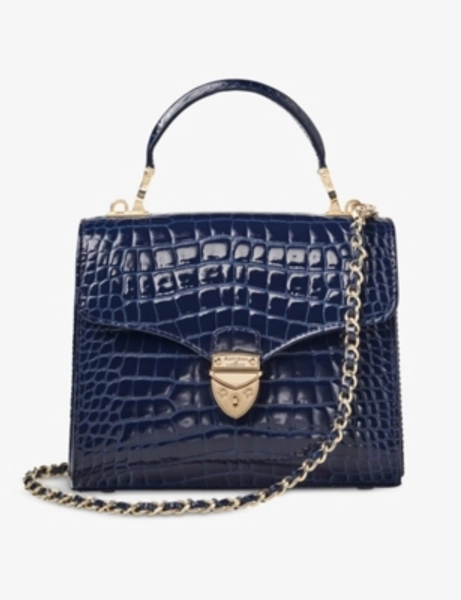 Mayfair Midi croc-embossed leather cross-body bag