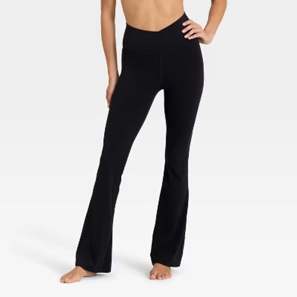 Women's Everyday Soft Crossover Flare Leggings - All In Motion™ Black S