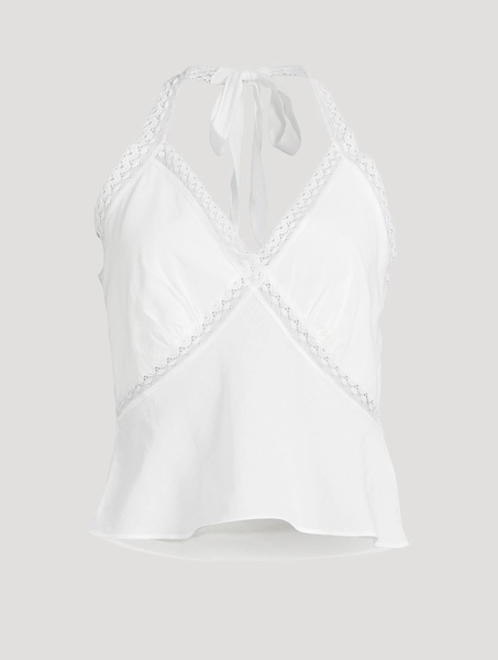Monica Lace-Trimmed Halter Top