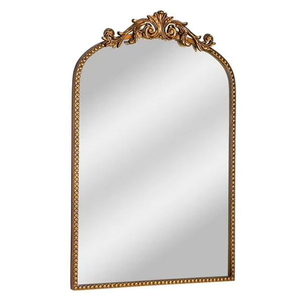 Filigree 20x30 Gold Arched Large Wall Mirror for Bathroom or Living Room