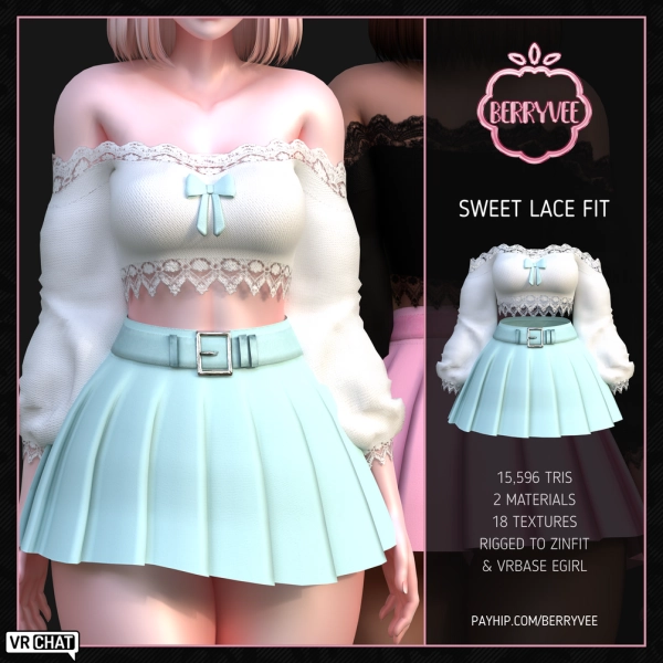 SWEET LACE FIT | RIGGED | VRCHAT ASSET