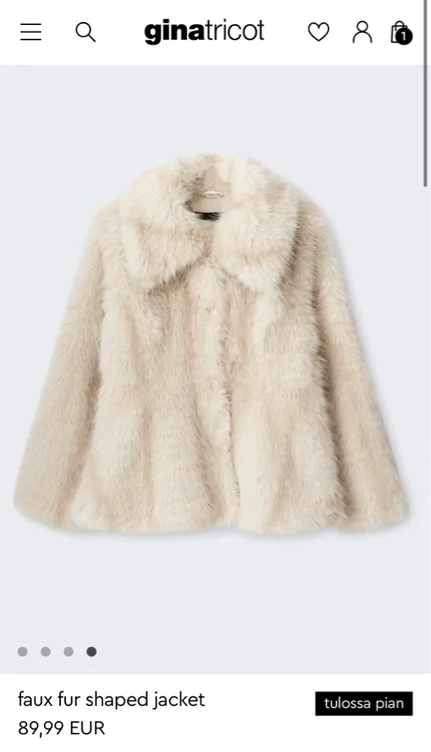  faux fur shaped jacket ginatricot 