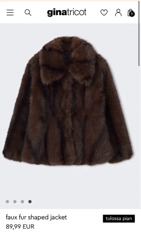 faux fur shaped jacket ginatricot