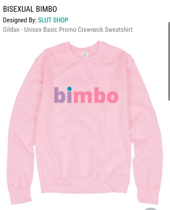 BISEXUAL BIMBO - Unisex Basic Promo Crewneck Sweatshirt: SLUT SHOP | Customized Girl