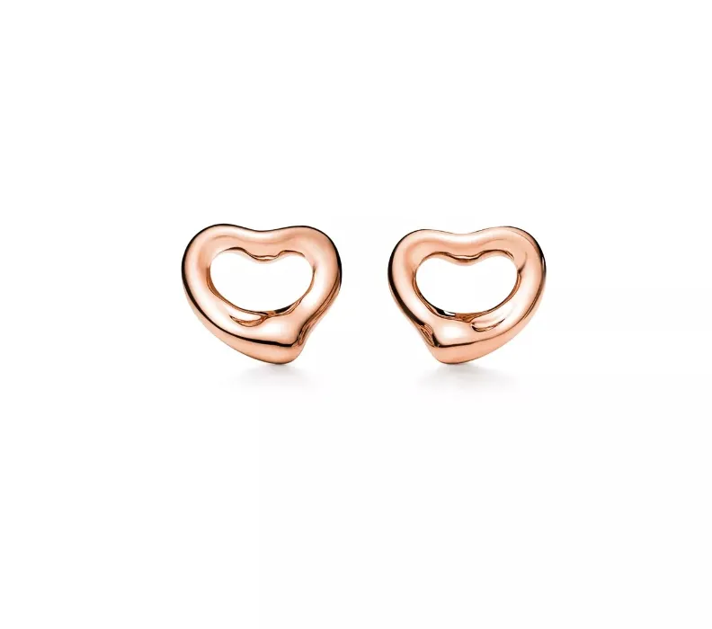 Elsa Peretti® Open Heart Earrings in Rose Gold