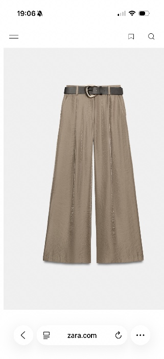 WIDE-LEG SATIN TROUSERS WITH BELT - Brown / Taupe - XS