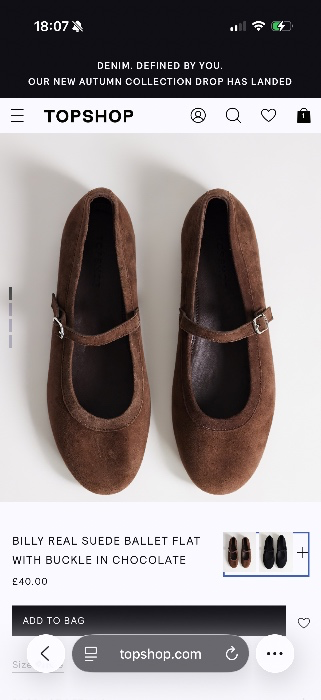 Topshop Brown Ballet shoes