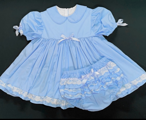 Blue Cotton Baby Doll Dress