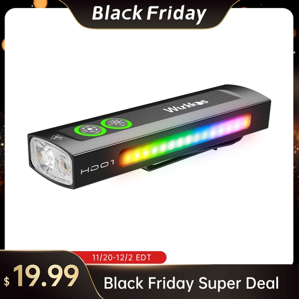 【Clearance】Wurkkos HD01 Rechargeable EDC Flashlight with Front Spotlight and Side flood light (90CRI)/RGB Light/Dual Switch/Magnetic Tail