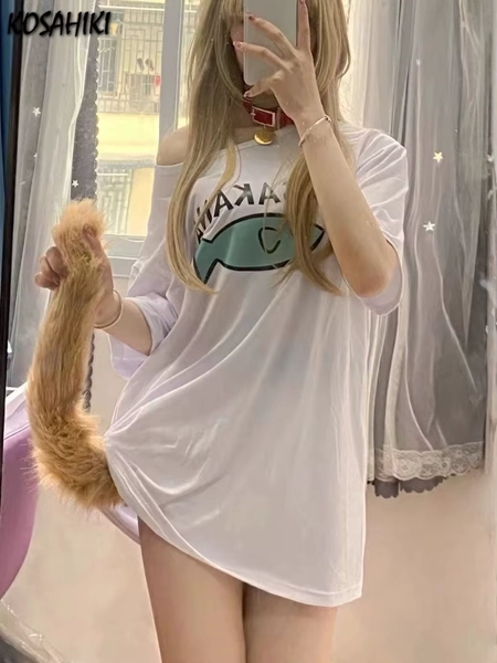 Camisetas Brancas com Estampa de Desenho Animado 2026 Harajuku Verão Casual Manga Curta Vintage Engraçadas Oversized Estilo Y2k - AliExpress 200000345