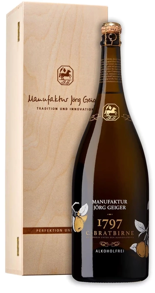 Birnenschaumwein Alkoholfrei Magnum 1,5l in der Holzkassette
