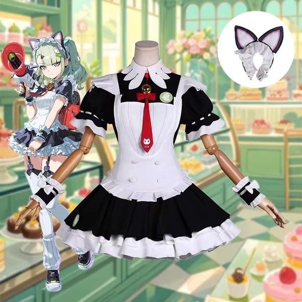 Zenless Zone Zero Sunna Afternoon Tea Cosplay Maid Dress Full Set Halloween Game Women Servant Uniform Outfit