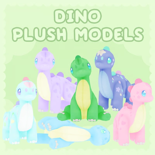 Dino Plush Models by RikaCreature on Jinxxy