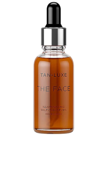 Tan Luxe The Face Illuminating Self-Tan Drops in Medium / Dark.