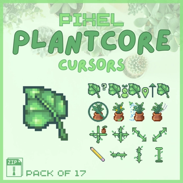 plantcore mouse cursors - full aesthetic pack of all 17 states