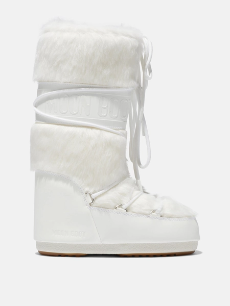 ICON WHITE FAUX-FUR BOOTS