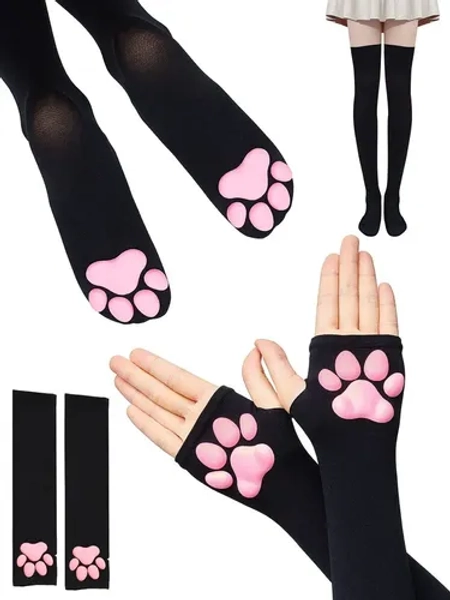 X A Jeere 2 Pares De Meias Altas Cat Paw