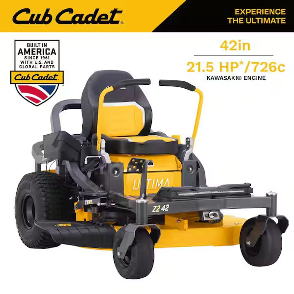 Cub Cadet Ultima Z2 42in. Fabricated Deck 21.5HP V-Twin Kawasaki FR Series Engine Dual Hydro Drive Gas Zero Turn Riding Lawn Mower Ultima Z2 42
