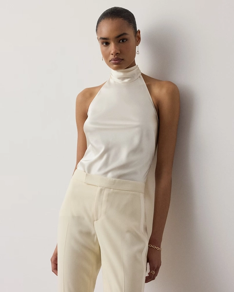 Chilton Stretch Silk Charmeuse Top for Women | Ralph Lauren