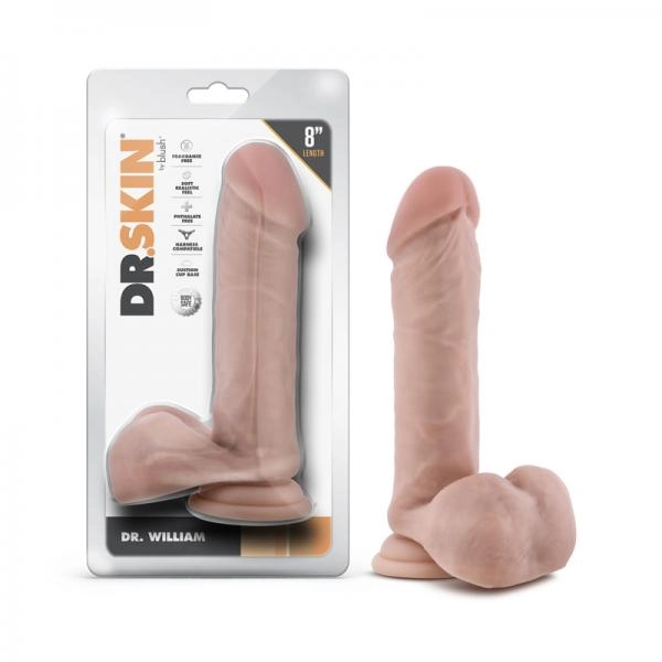 Dr. Skin Dr. William 8 In. Dildo With Balls Beige on Annabelles