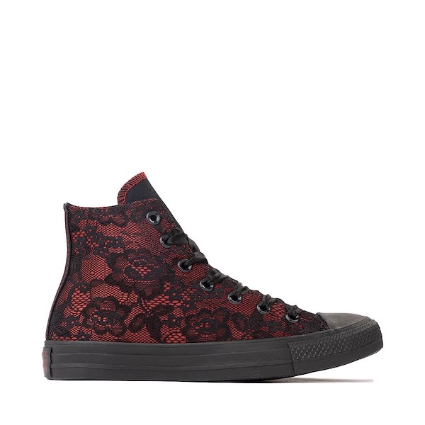 Womens Converse Chuck Taylor All Star High-Top Dressed Up Lace Overlay Sneaker - Black / Park Red