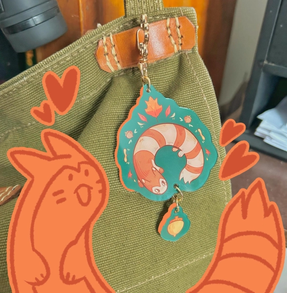 Fall Furret Dangling Keychain | cute video game poke ferret