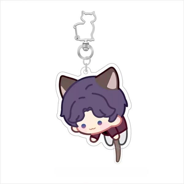 Cat Love and Deepspace Wobble Standee Cute Love and Deepspace Keychains - Key Ring / Rafayel