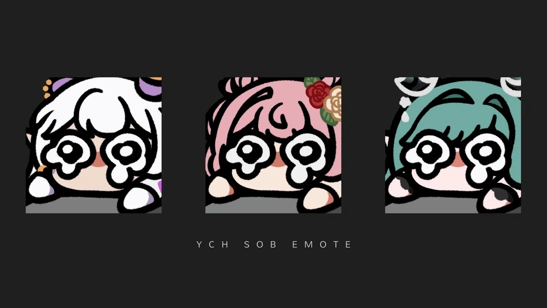 【 Animated YCH 】 Sob Emote by Rae Chuu (@raechuuarts)