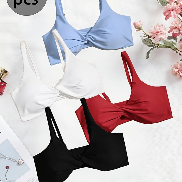 4pcs, (High Quality) Elegant Fashionable Comfortable, Sports And Outdoors > Fitness, Training Equipment > Activewear > Women > Women Sports Bras > Sports Bra, Exercise Bra, Can Be Worn Inside/Outside, Exercise, Home, Yoga, Sports Bra, All Season