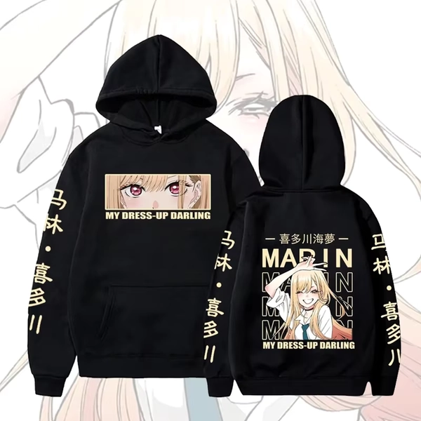 Anime My Dress Up Darling Marin Kitagawa Simpatico grafico stampato con cappuccio Uomo Donna Felpe alla moda Harajuku Felpe alla moda unisex - AliExpress