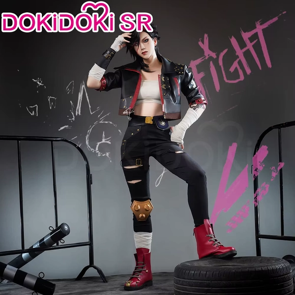 En STOCK, disfraz de Vii, juego de Cosplay【S-3XL】DokiDoki-SR, traje de mujer, abrigo de Cosplay, traje negro, tatuaje Vii de talla grande - AliExpress 200000532