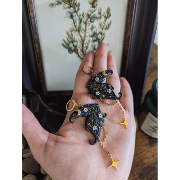 Night Fairy Wing Earrings