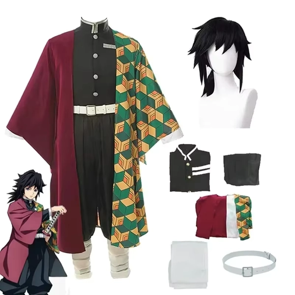 Anime Kimetsu No Yaiba Tomioka Giyuu Cosplay Costume Accessories Suit Uniforms Costumes Wig Child Adult Party Gift - AliExpress