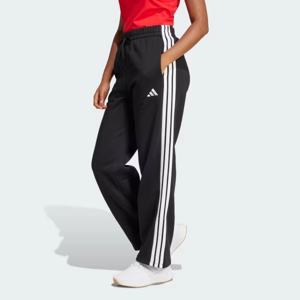 Essentials 3-Stripes Open-Hem Fleece Pants