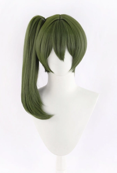 Frieren: Beyond Journey's End Übel Cosplay Wig Dark Green Ponytail Straight Wig