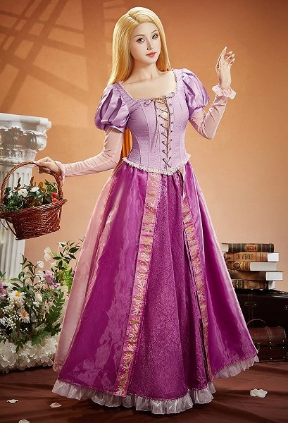 Animated Ver The Long Hair Princess Long Hair Princess Cosplay Costume Dress and Short-sleeve Jacket