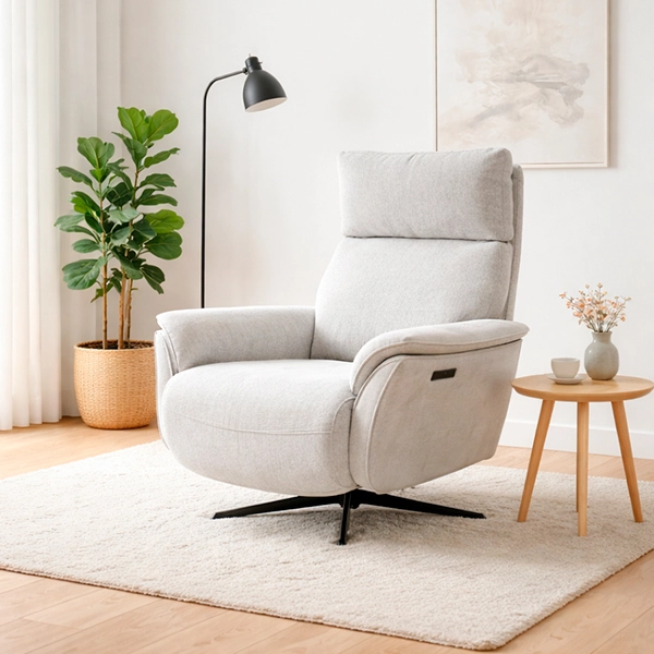SILLÓN RELAX GIRATORIO 2 MOTORES. TAPIZADO: BEIGE. DIMENSIONES APROX. 75X85X115 - muebleX Online