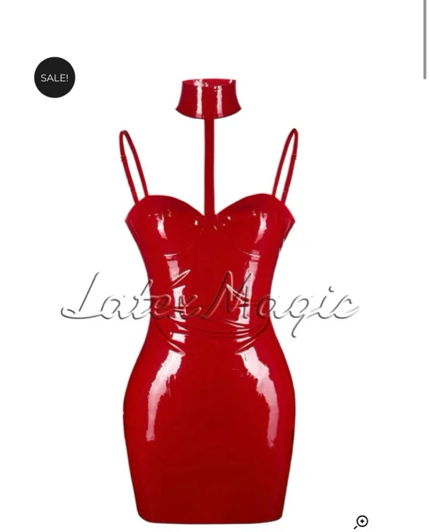 Classic burgundy latex dress