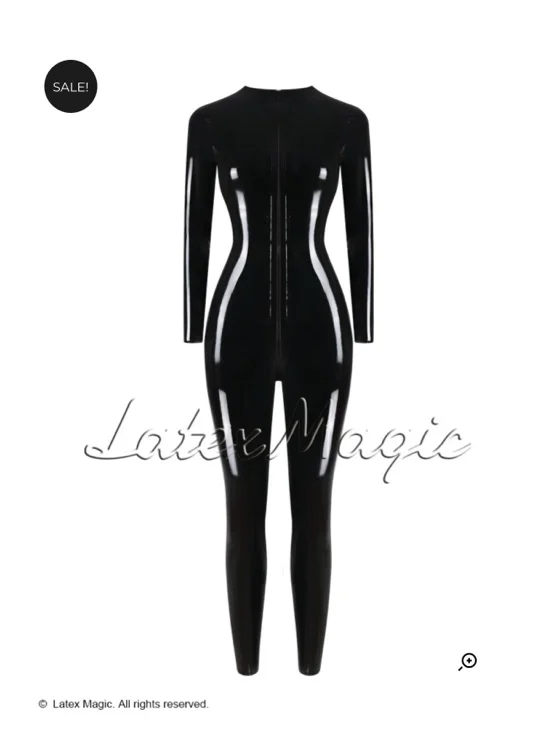 Basic front-zip latex catsuit