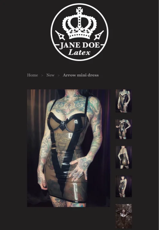 Latex Arrow mini dress