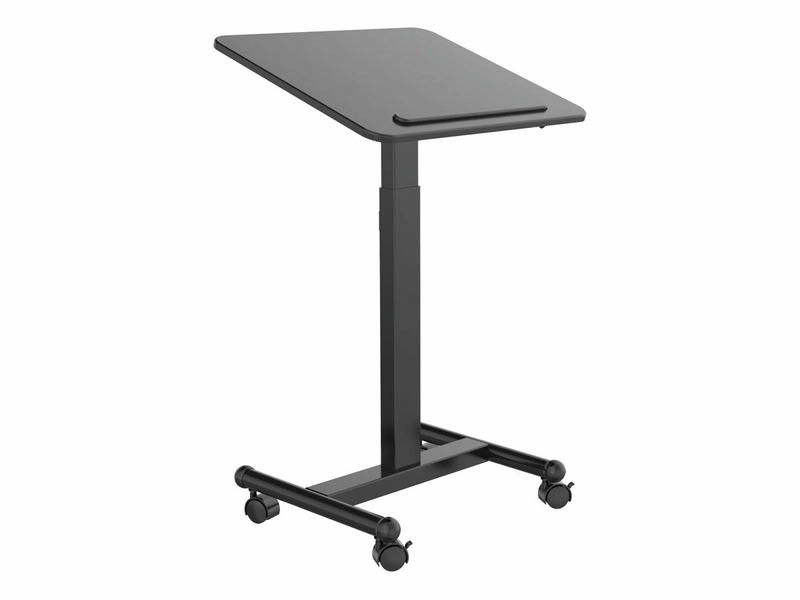 Adjustable Standing Desk on Wheels with Tiltable Surface