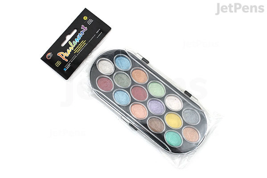 Yasutomo Niji Pearlescent Watercolor Set - 16 Colors