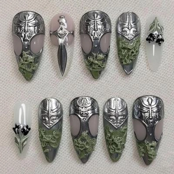 Medieval Armor Press On Nails